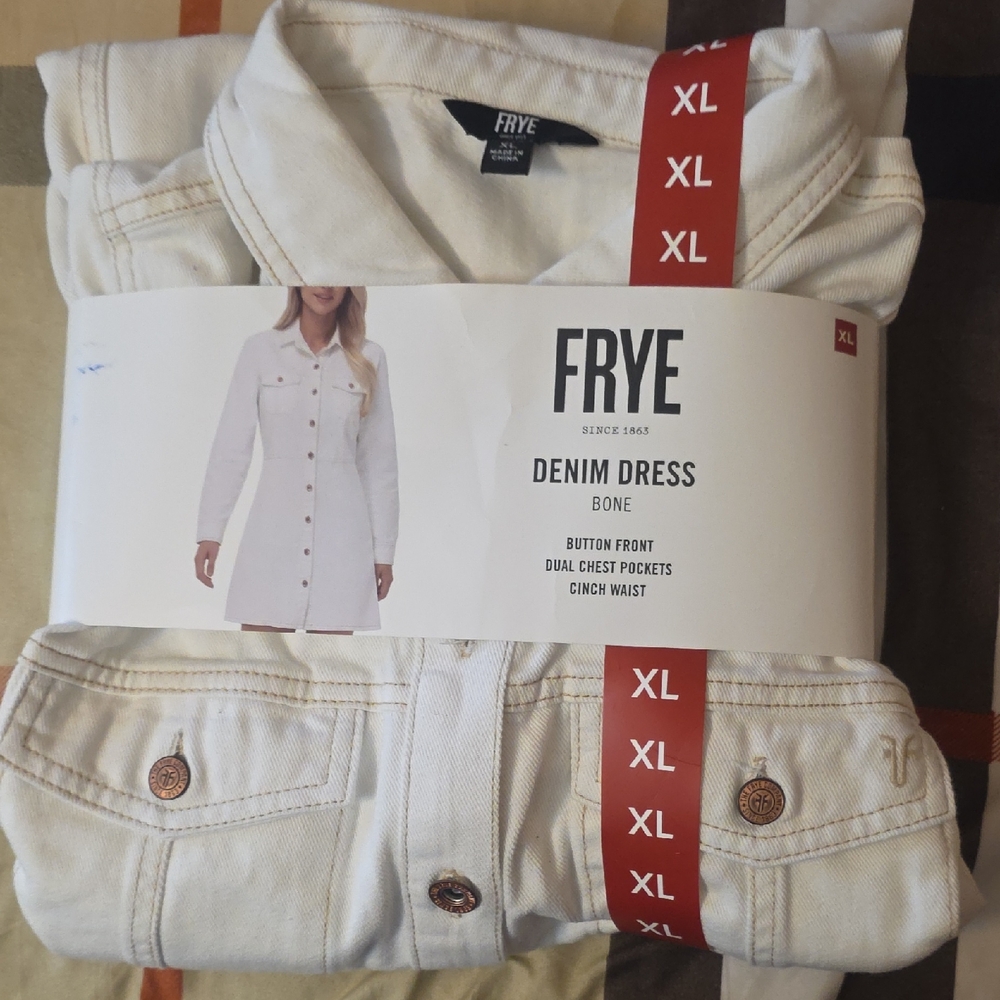 FRYE Bone Denim Shirt Dress